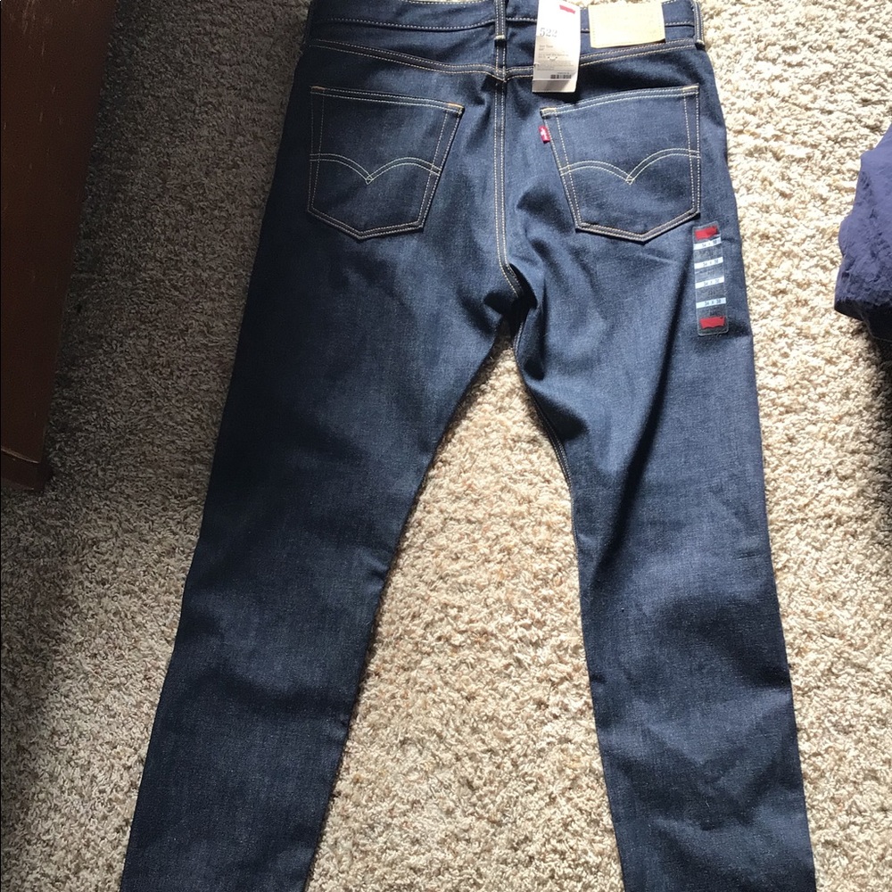 LEVIS 522 slim taper 34x30 100% cotton unworn NWT Dark wash
